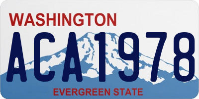 WA license plate ACA1978