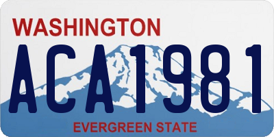 WA license plate ACA1981