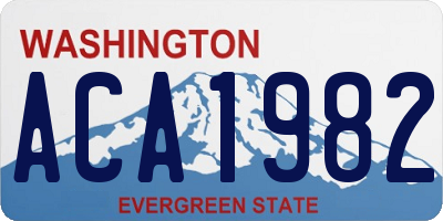 WA license plate ACA1982