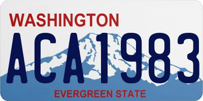 WA license plate ACA1983
