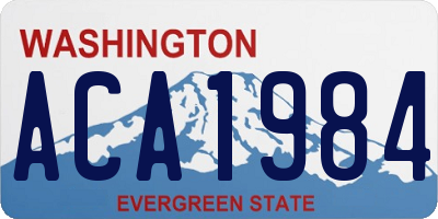 WA license plate ACA1984