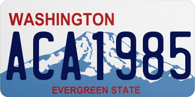 WA license plate ACA1985