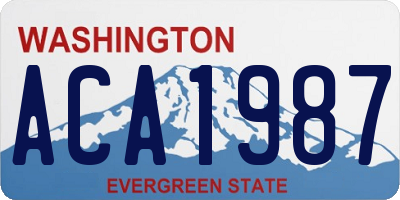 WA license plate ACA1987