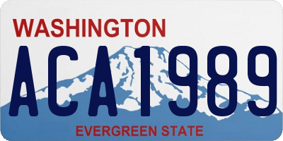 WA license plate ACA1989