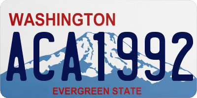 WA license plate ACA1992
