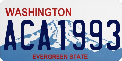 WA license plate ACA1993