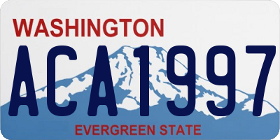 WA license plate ACA1997