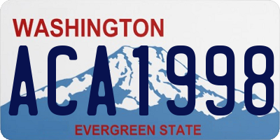 WA license plate ACA1998