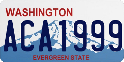 WA license plate ACA1999