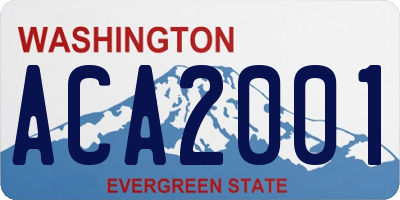 WA license plate ACA2001