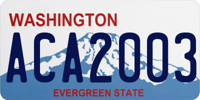WA license plate ACA2003