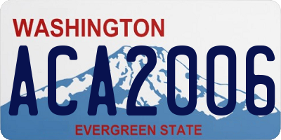 WA license plate ACA2006