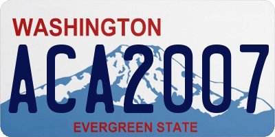 WA license plate ACA2007