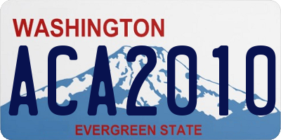 WA license plate ACA2010