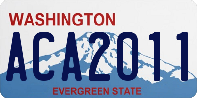 WA license plate ACA2011
