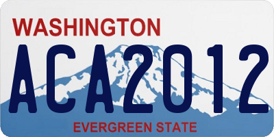 WA license plate ACA2012