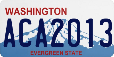 WA license plate ACA2013
