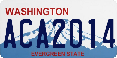 WA license plate ACA2014