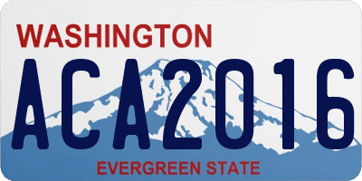 WA license plate ACA2016