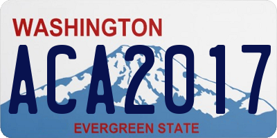 WA license plate ACA2017
