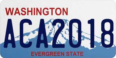 WA license plate ACA2018