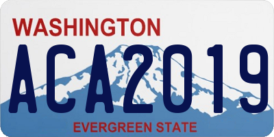 WA license plate ACA2019