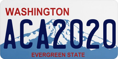 WA license plate ACA2020