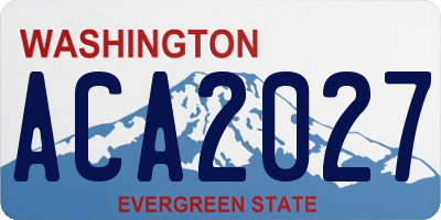 WA license plate ACA2027