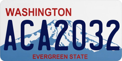 WA license plate ACA2032