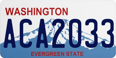WA license plate ACA2033