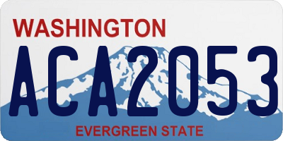 WA license plate ACA2053