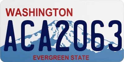 WA license plate ACA2063