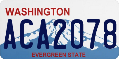 WA license plate ACA2078