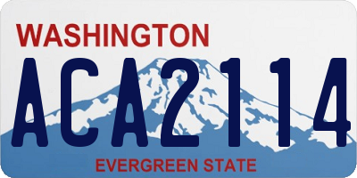 WA license plate ACA2114