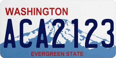 WA license plate ACA2123