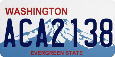 WA license plate ACA2138