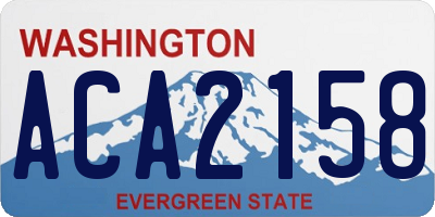 WA license plate ACA2158