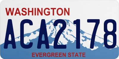 WA license plate ACA2178
