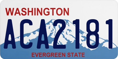 WA license plate ACA2181