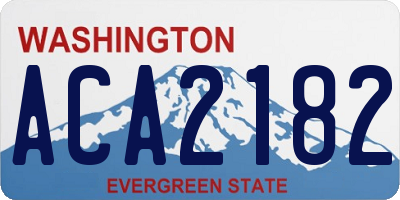 WA license plate ACA2182