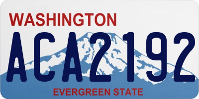WA license plate ACA2192
