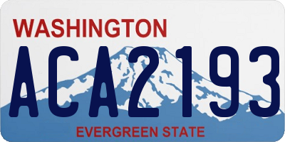 WA license plate ACA2193