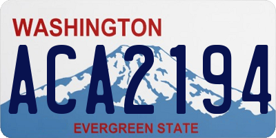 WA license plate ACA2194