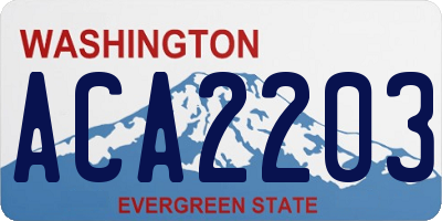 WA license plate ACA2203