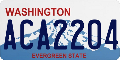 WA license plate ACA2204