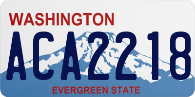 WA license plate ACA2218