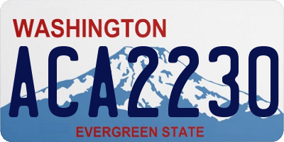 WA license plate ACA2230
