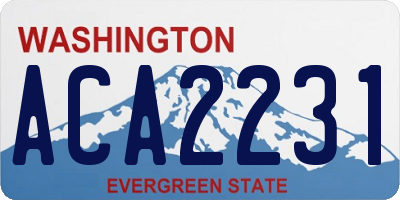 WA license plate ACA2231