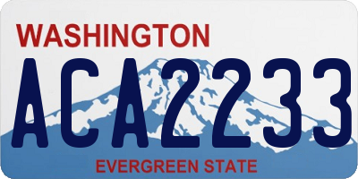 WA license plate ACA2233
