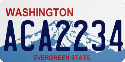 WA license plate ACA2234